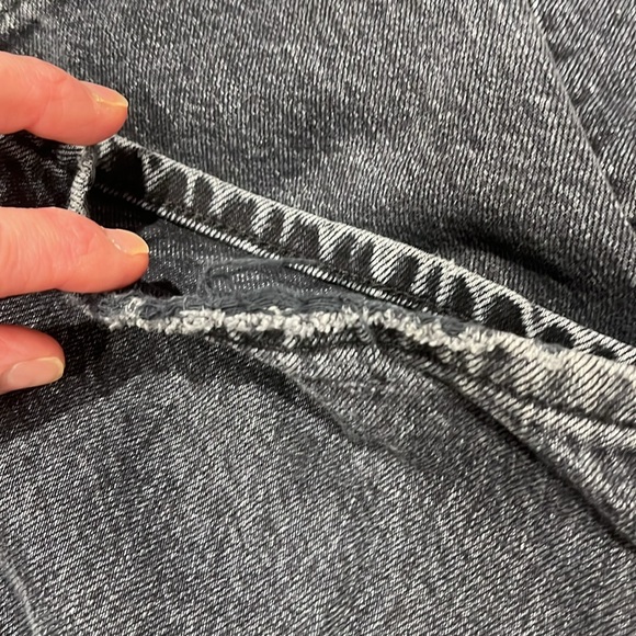 Denim Forum The Farrah Hi-Rise Wide Jean in eyeliner black - size 23 - Picture 10 of 12